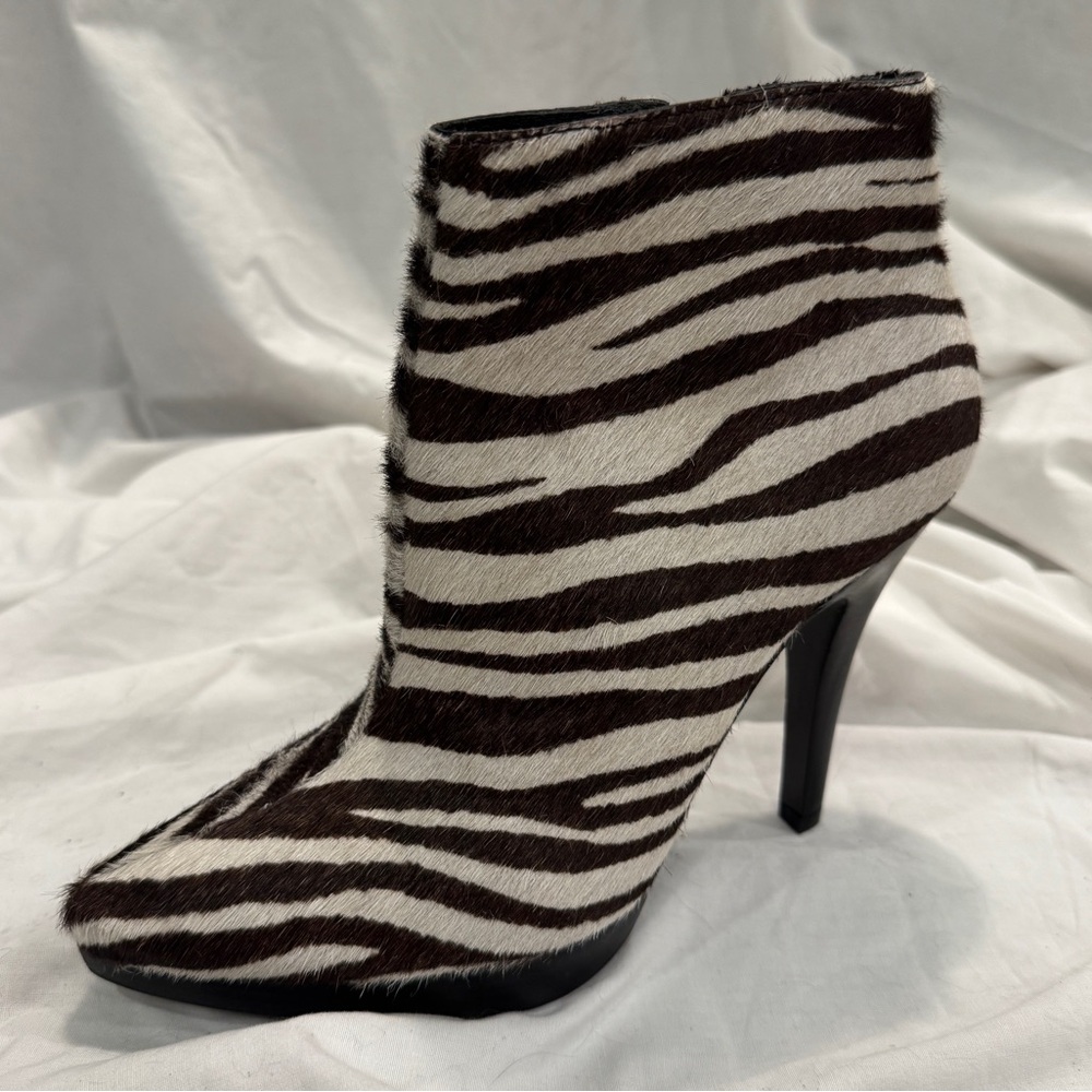 Steve Madden Survey zebra pony hair heeled ankle boots